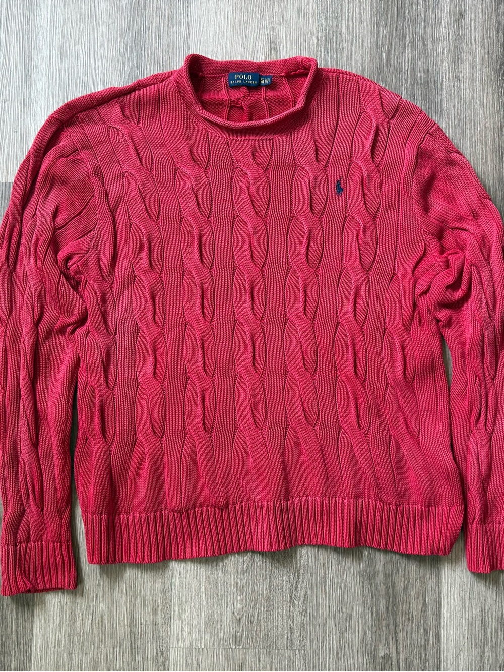 Polo Ralph Lauren red cable knit sweater size xl